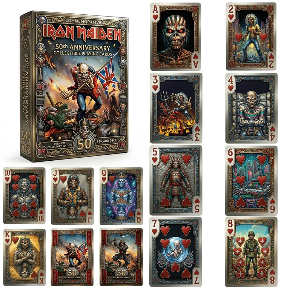 Iron Maiden 50th Anniversary Playing Cards - Front View