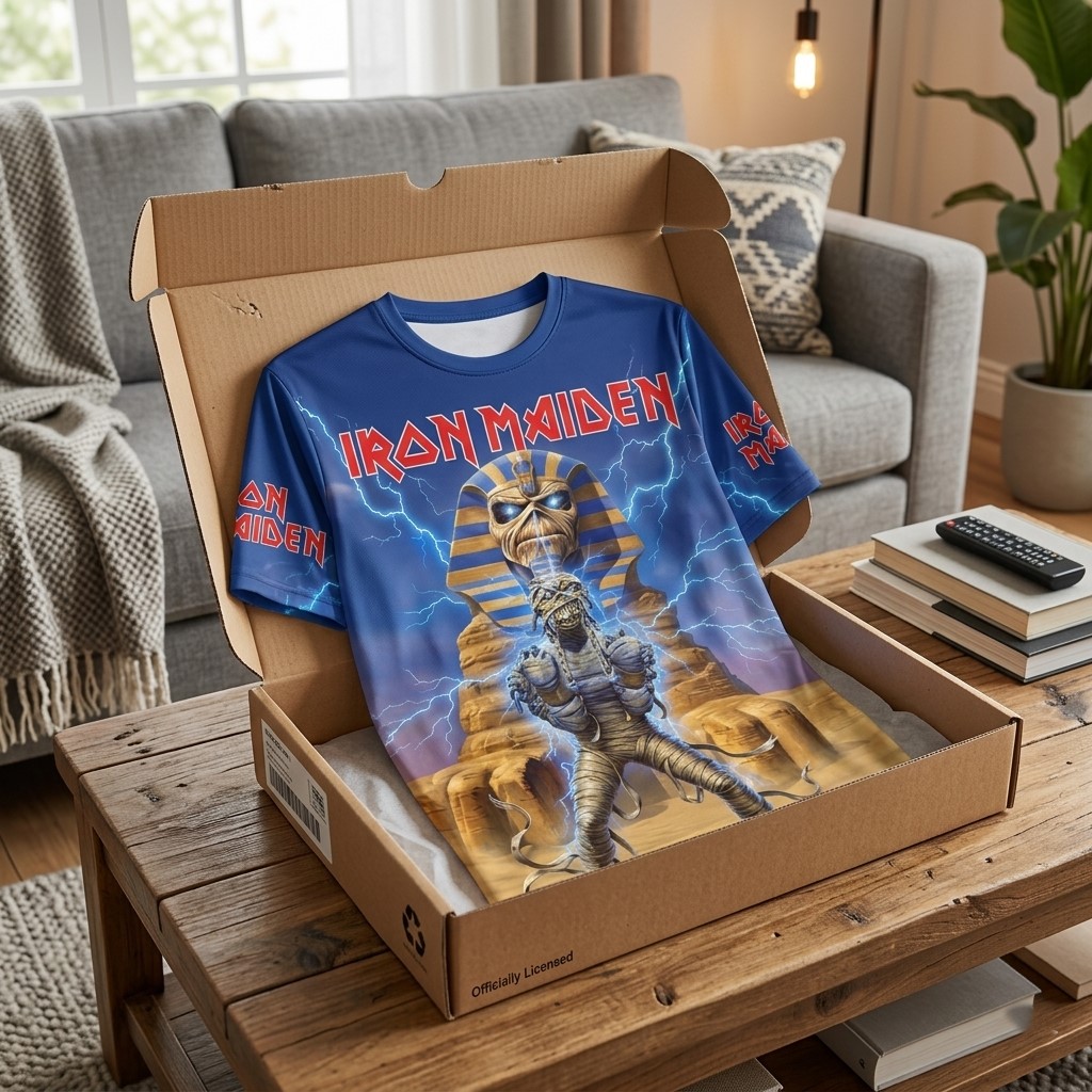 Iron Maiden Powerslave Run For Your Lives T-Shirt - Detail View