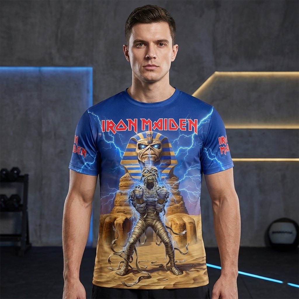 Iron Maiden Powerslave Run For Your Lives T-Shirt - Front View