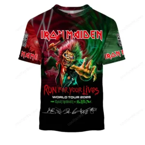 Iron Maiden Run For Your Lives Tour 2026 3D T-Shirt