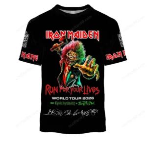 Iron Maiden Run For Your Lives World Tour 2026 T-Shirt