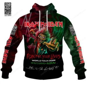 Iron Maiden Run For Your Lives World Tour 2026 3D Hoodie