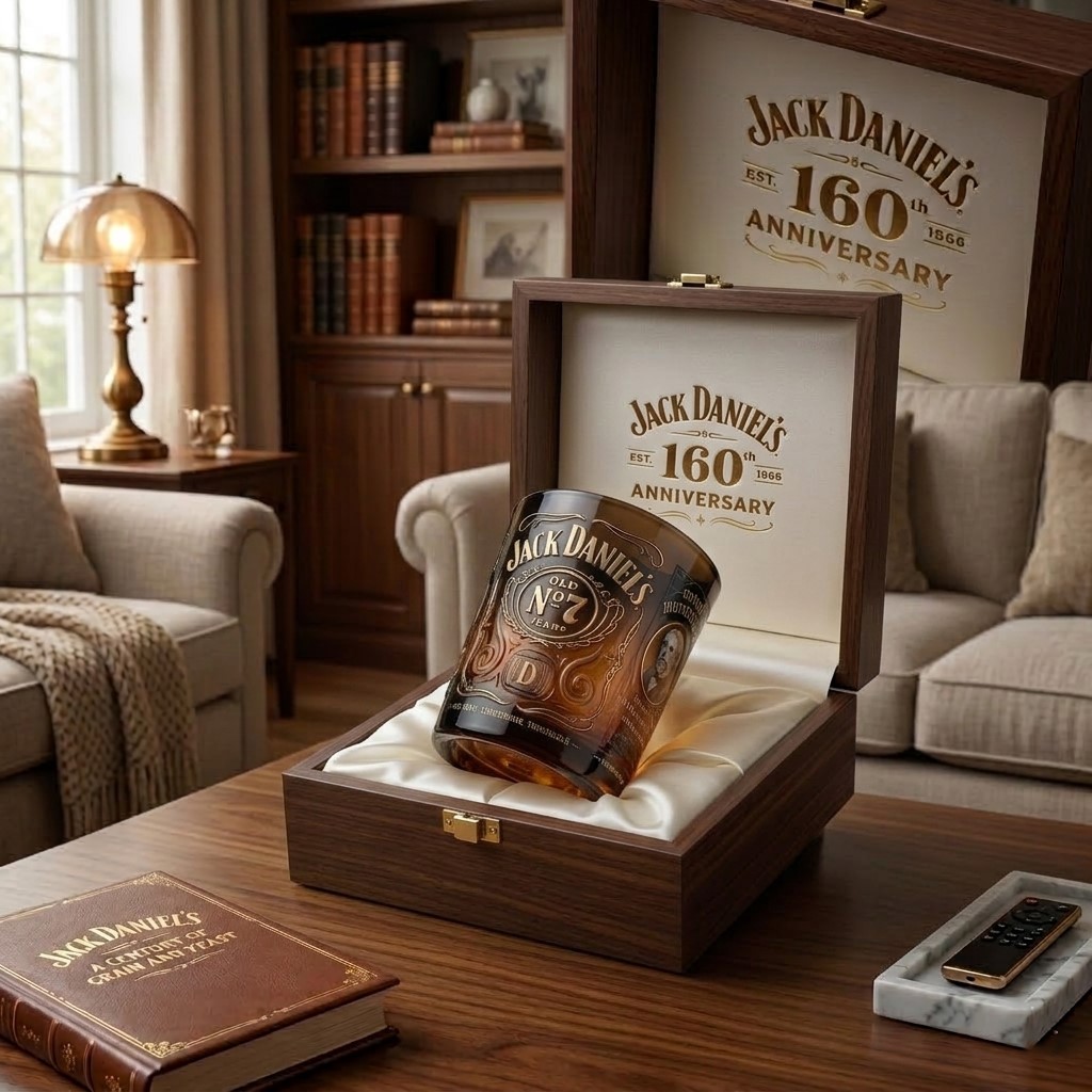 Jack Daniel's 160th Anniversary 1866 Whiskey Glass - Front View