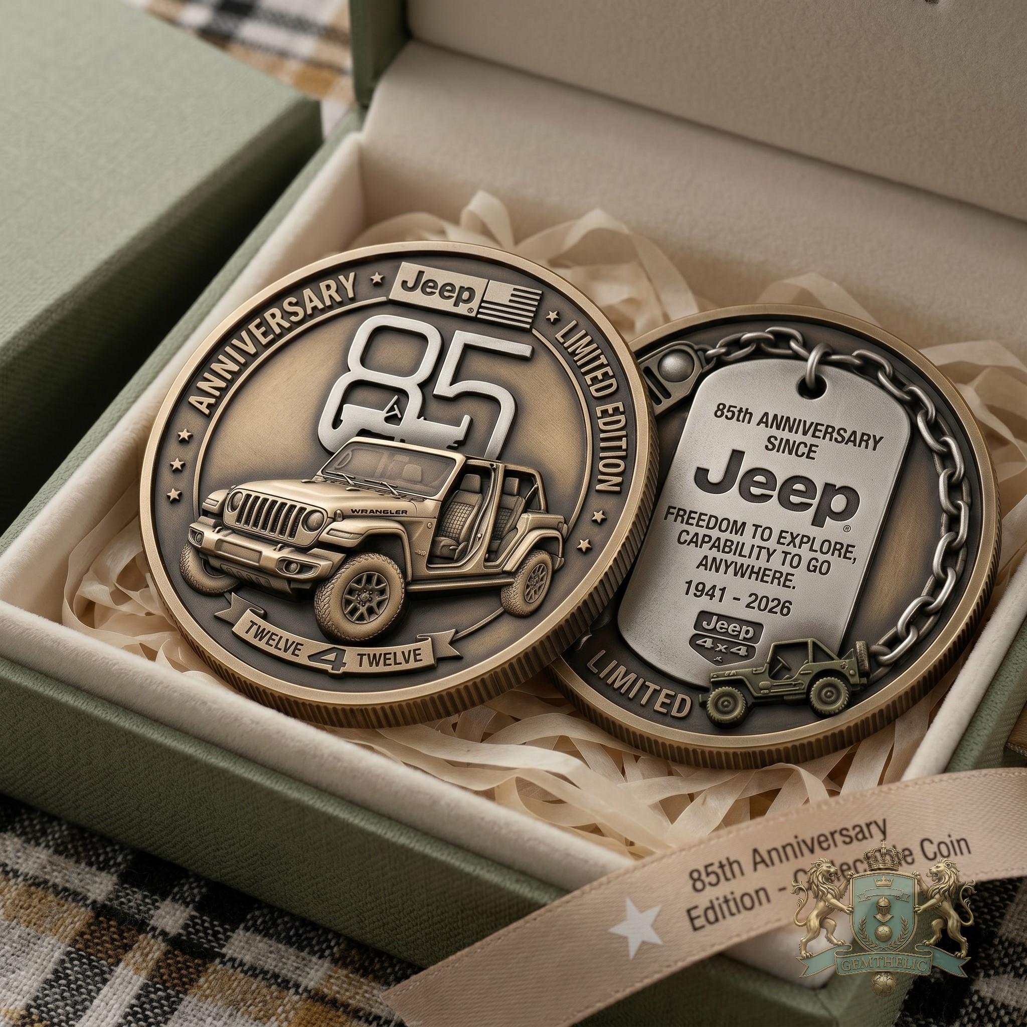 Jeep 85th Anniversary Collectible Coin - Front View