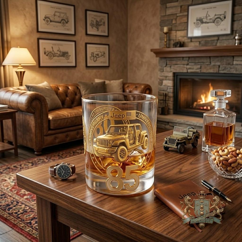 Jeep 85th Anniversary Whiskey Glass - Detail View