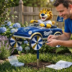 Kansas City Royals Sluggerrr Mascot Car Garden Spinner