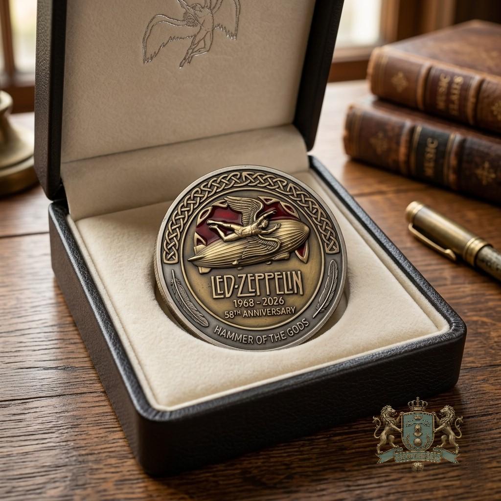 Led Zeppelin 58th Anniversary 1968-2026 Coin - Detail View