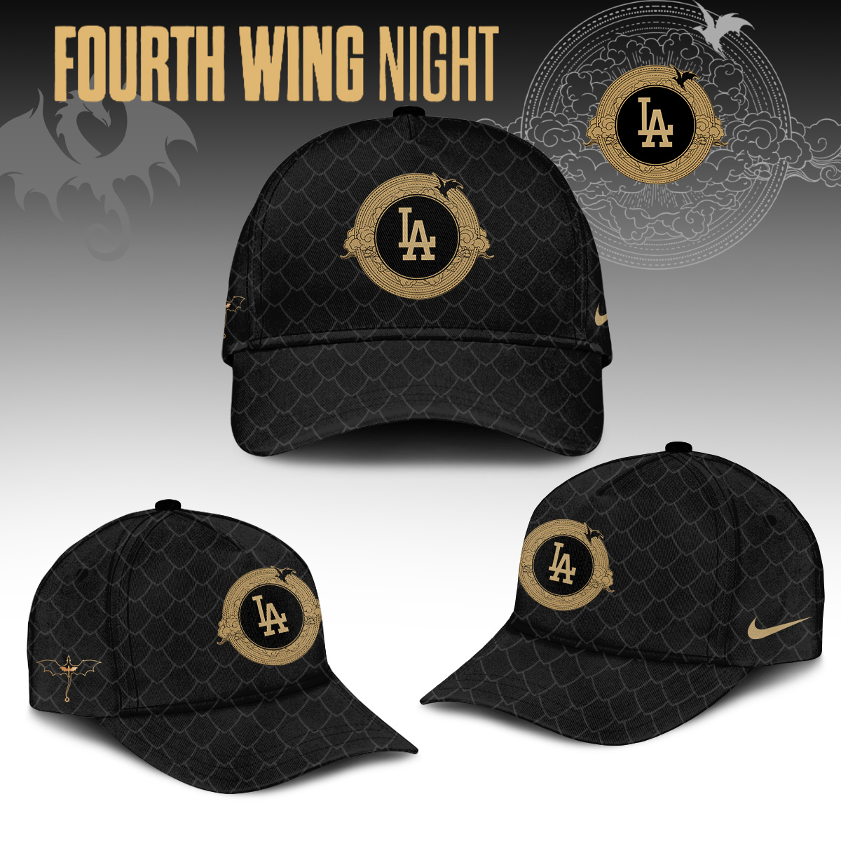 Los Angeles Dodgers Fourth Wing Night Cap - Front View