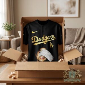 Los Angeles Dodgers Michael Jackson Black Gold Baseball Jersey