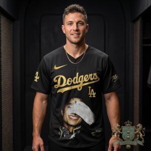Los Angeles Dodgers Michael Jackson Black Gold Baseball Jersey
