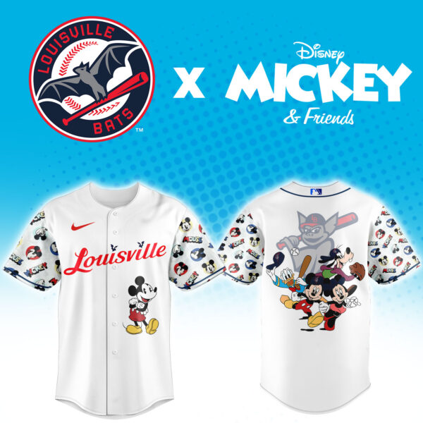 Louisville Bats Disney Mickey & Friends Baseball Jersey - Front View
