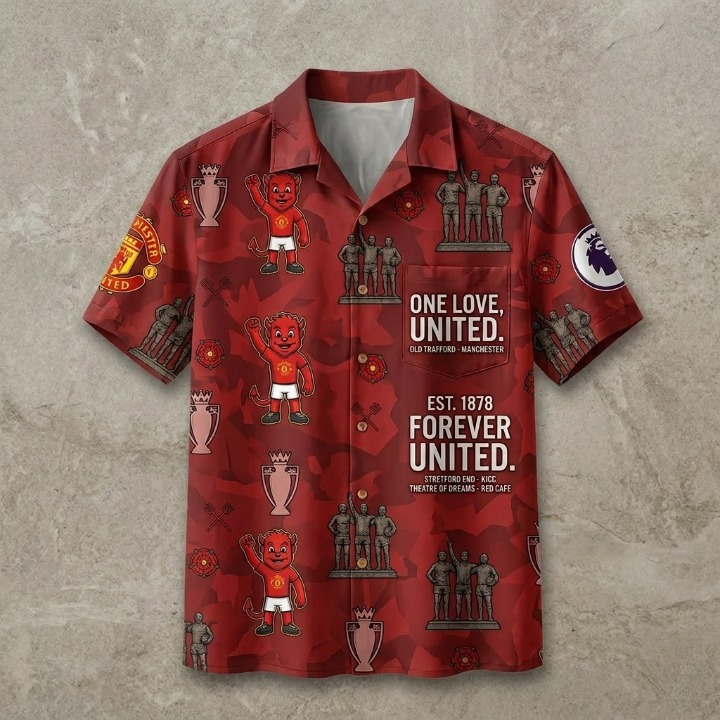 Manchester United Hawaiian Shirt - Front View