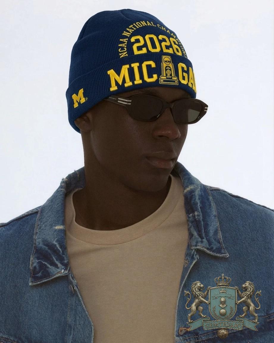 Michigan Wolverines 2026 NCAA National Champions brimless cap - Front View