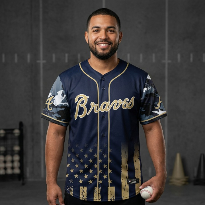 MLB US Navy Military Appreciation Night Baseball Jersey - Detail View