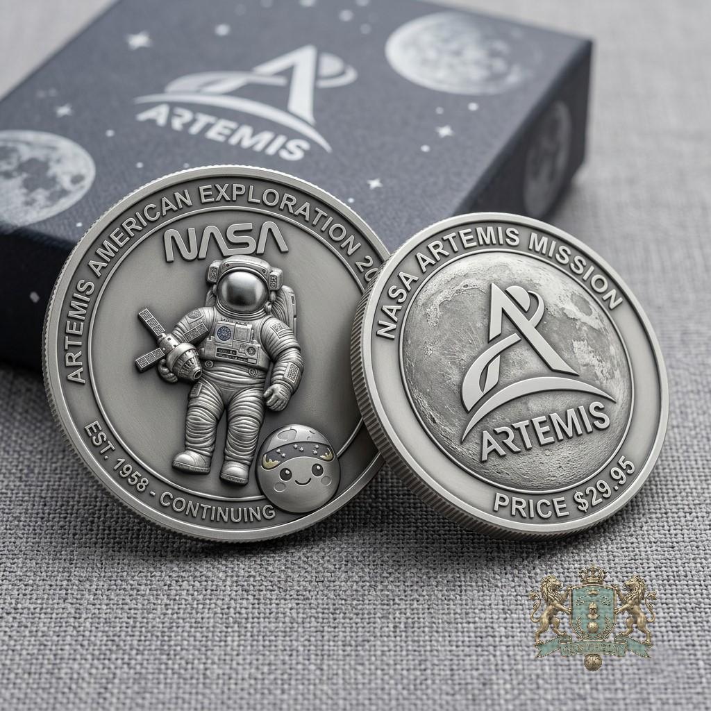 NASA Artemis American Exploration 2024 Commemorative Coin - Detail View