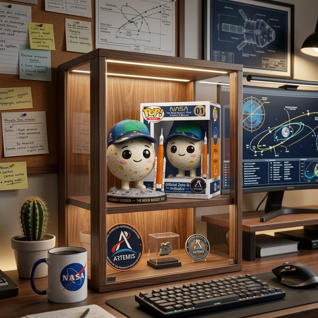 NASA Artemis II Mission The Moon Mascot Rise Zero-G Indicator Funko Pop Figure - Detail View