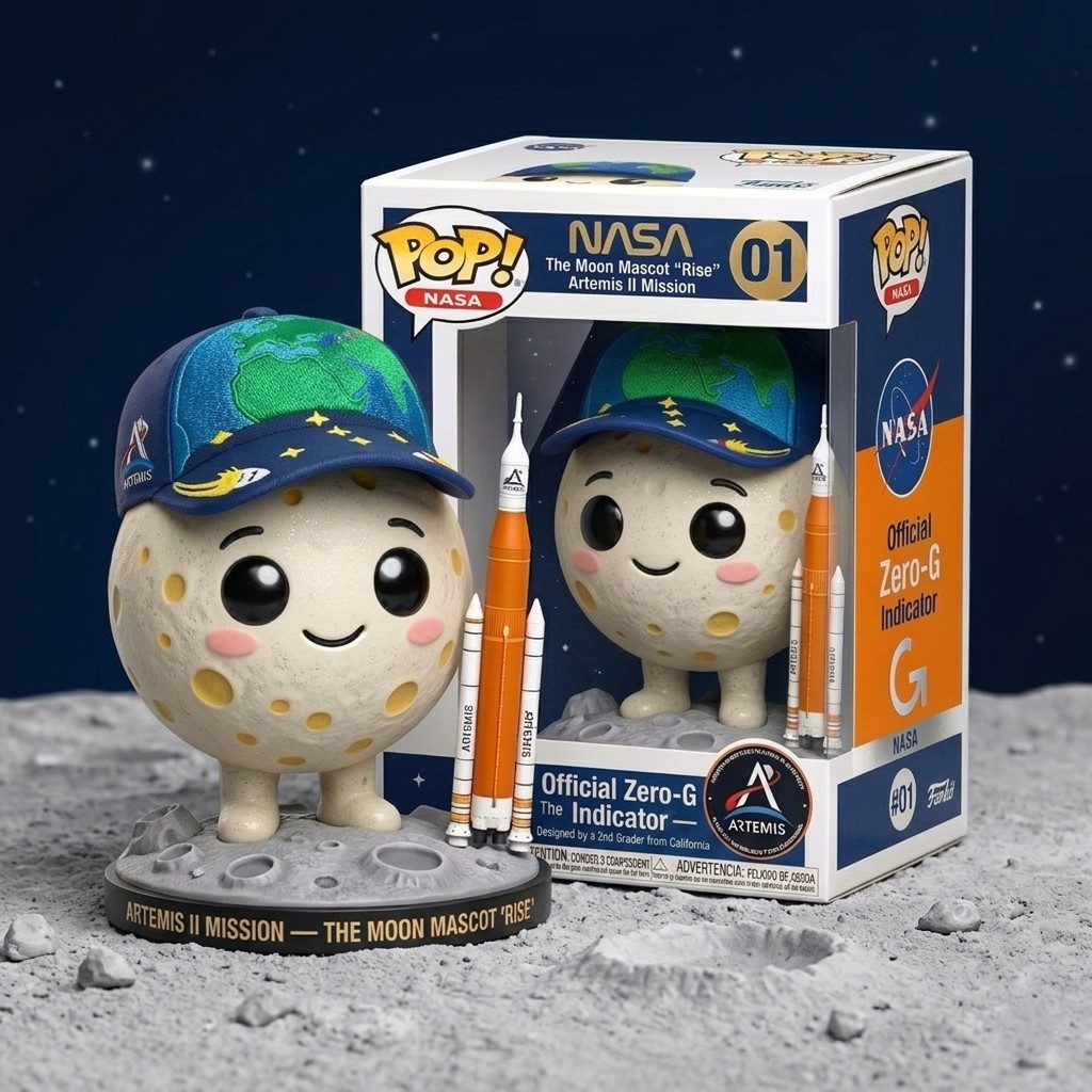 NASA Artemis II Mission The Moon Mascot Rise Zero-G Indicator Funko Pop Figure - Front View