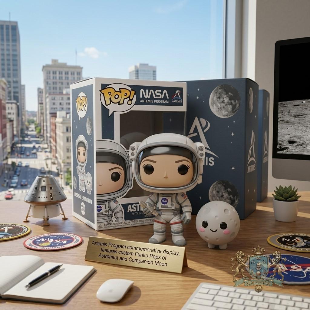 NASA Artemis Program Astronaut and Companion Moon Funko Pop - Detail View