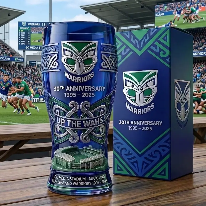 New Zealand Warriors 30th Anniversary Pint Glass - Front View