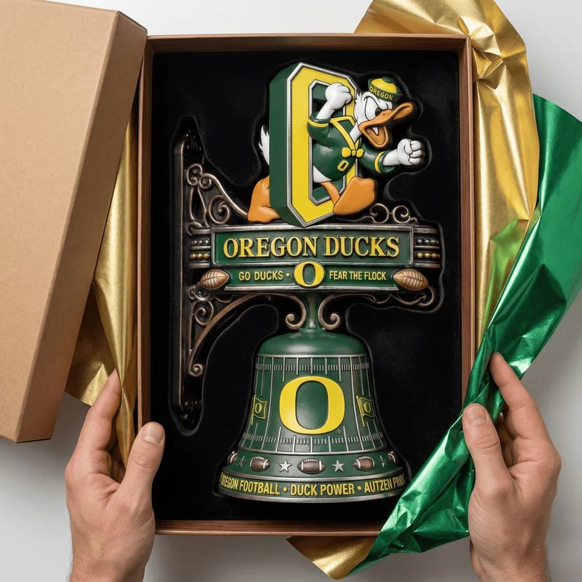 Oregon Ducks Fear The Flock Wall Bell - Detail View