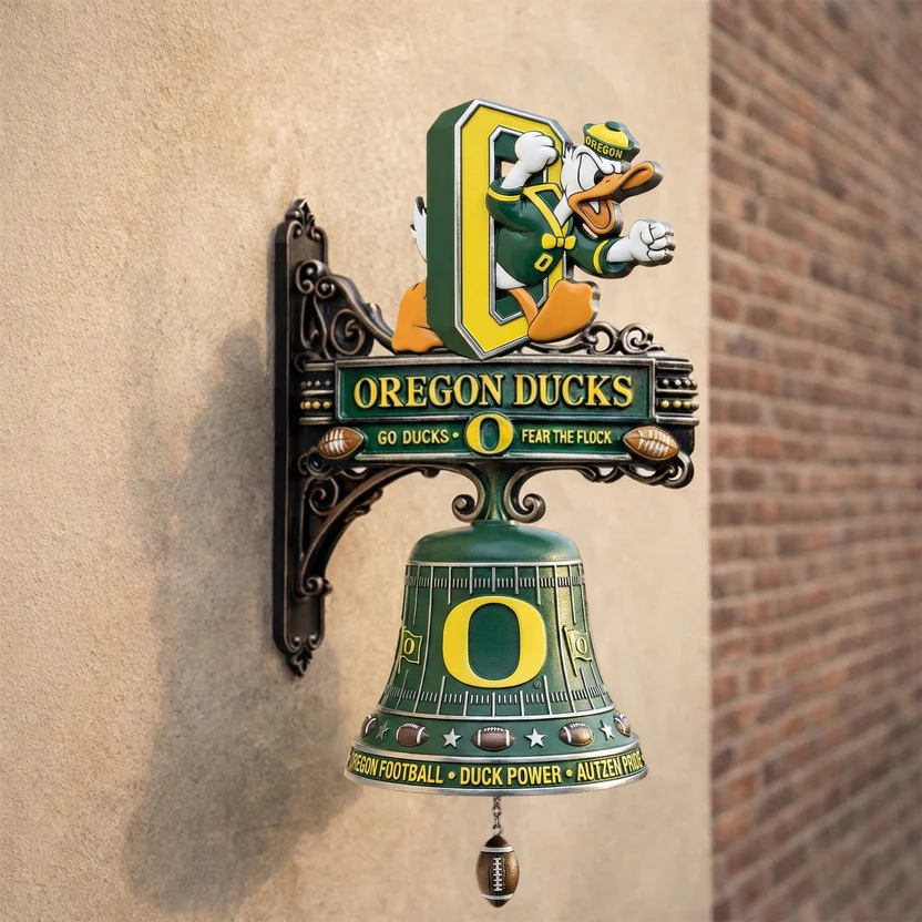 Oregon Ducks Fear The Flock Wall Bell - Front View