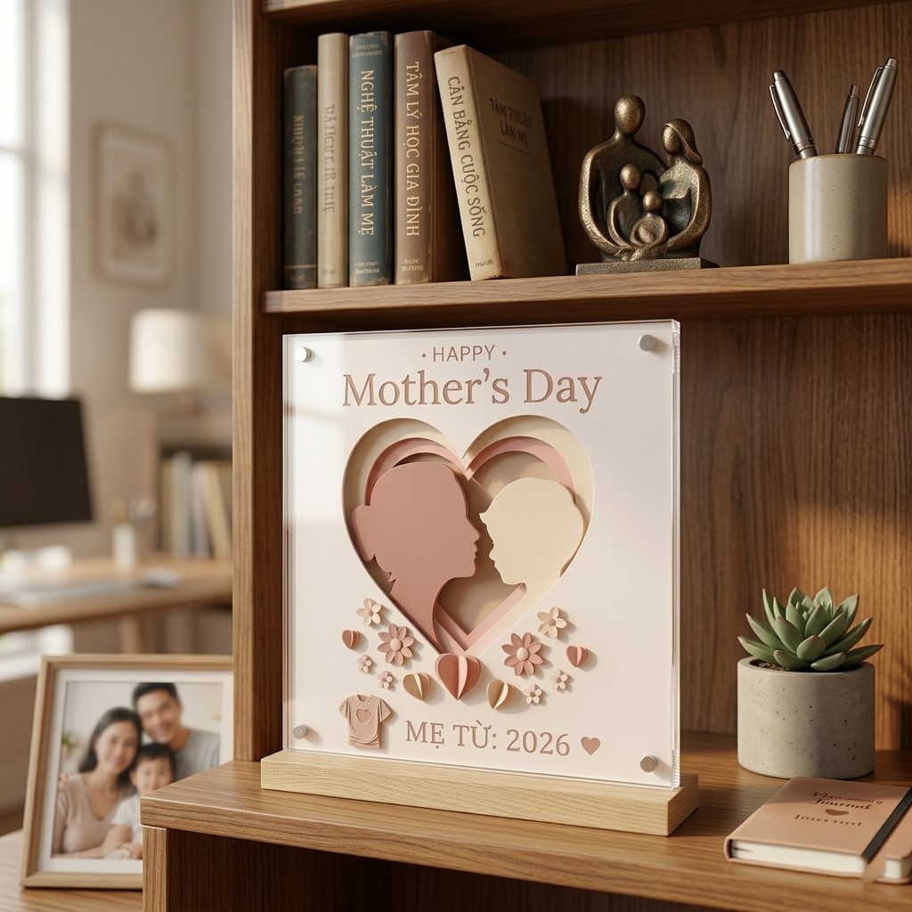 Personalized Mom Since 2026 Mother's Day Acrylic Plaque - Detail View