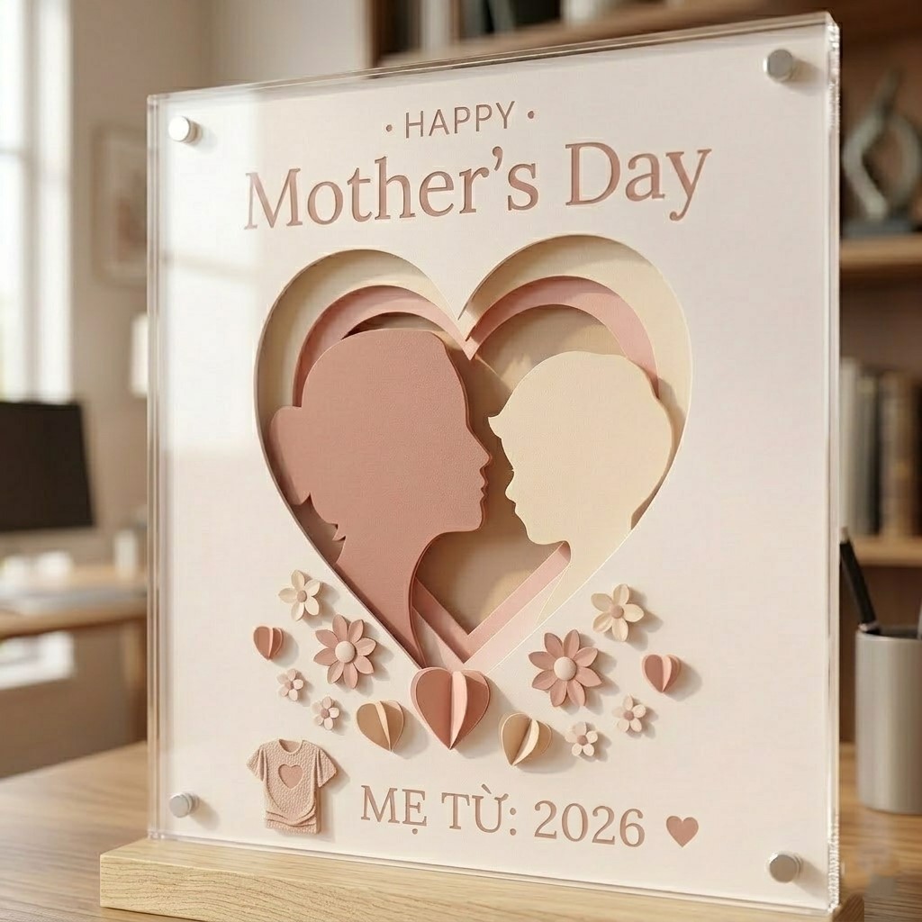Personalized Mom Since 2026 Mother's Day Acrylic Plaque - Front View