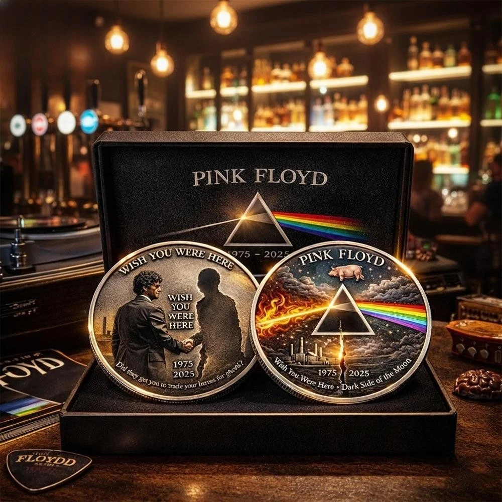 Pink Floyd 50th Anniversary Wish You Were Here Commemorative Coin - Front View