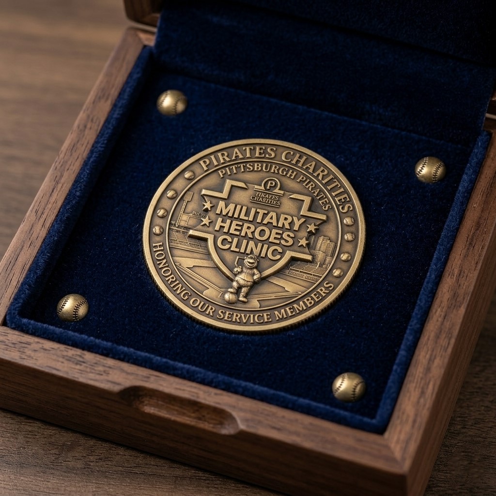 Pittsburgh Pirates Charities Military Heroes Clinic Challenge Coin - Detail View