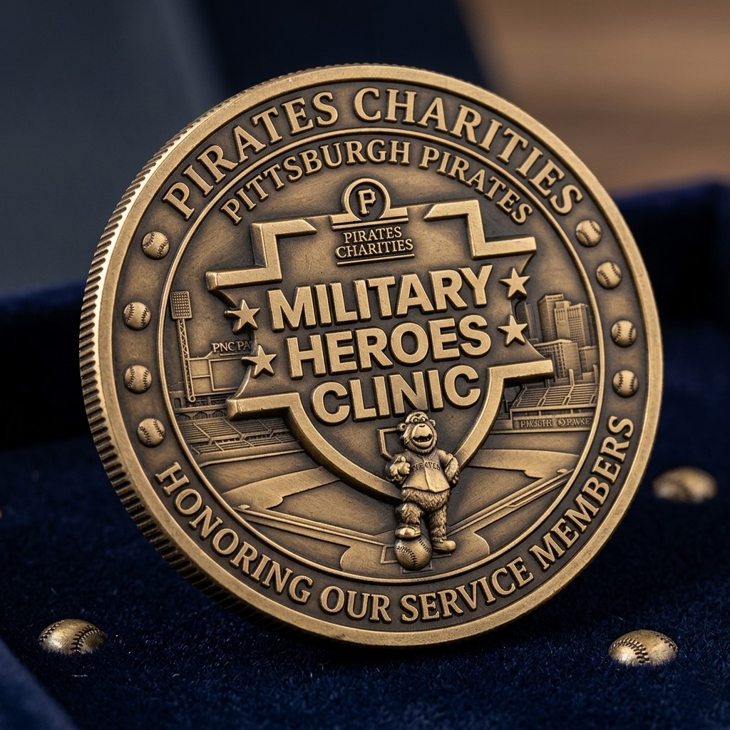 Pittsburgh Pirates Charities Military Heroes Clinic Challenge Coin - Front View