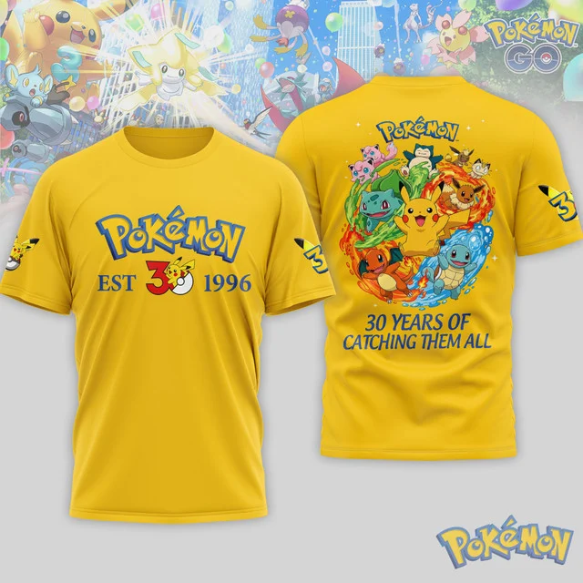 Pokémon 30th Anniversary EST 1996 T-Shirt - Detail View
