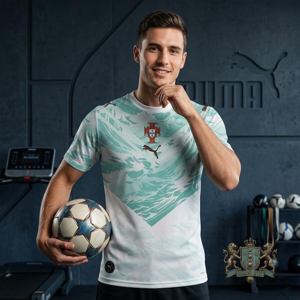 Portugal National Football Team Morocco Concept Football Jersey - Detail View