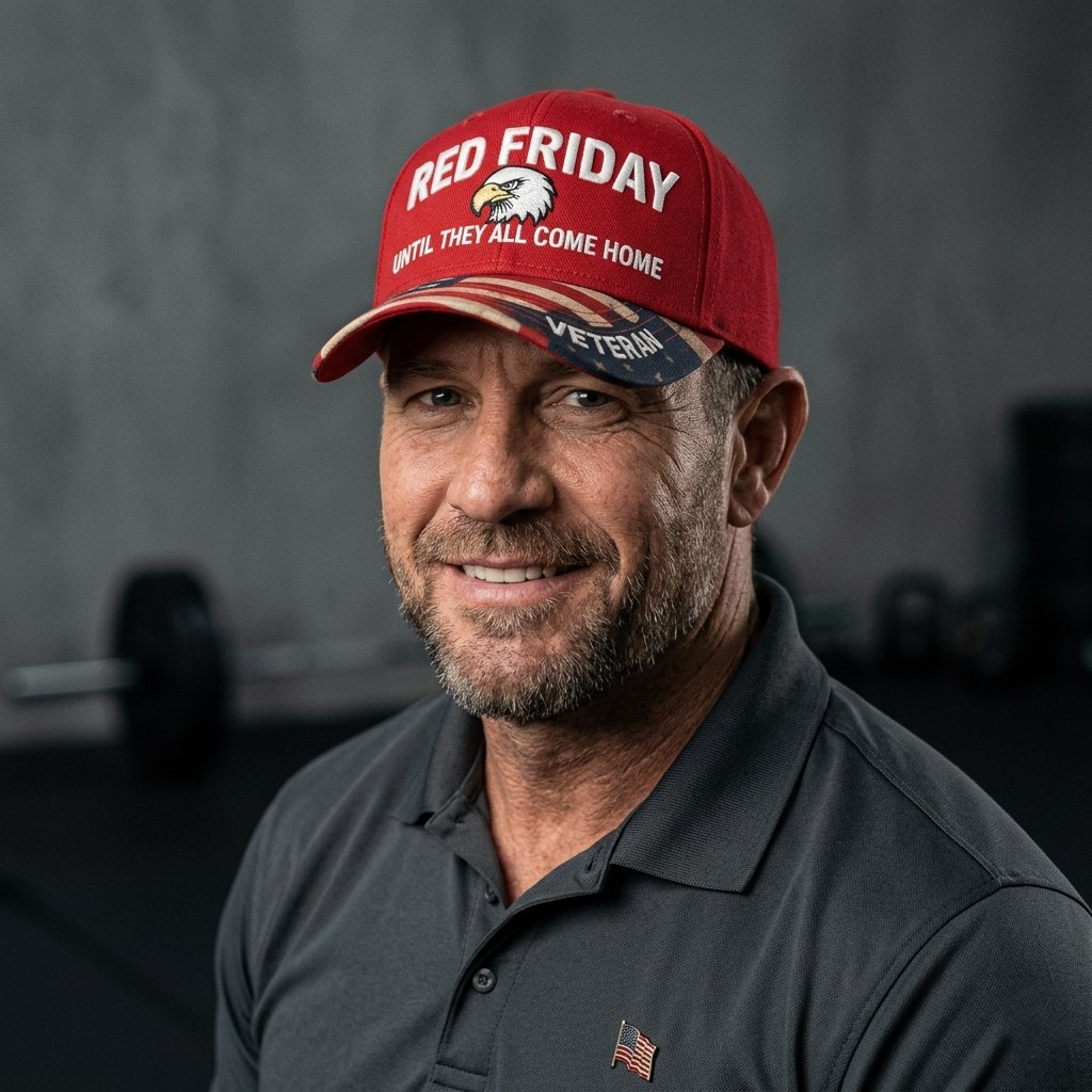 RED Friday Until They All Come Home Veteran Baseball Cap - Front View