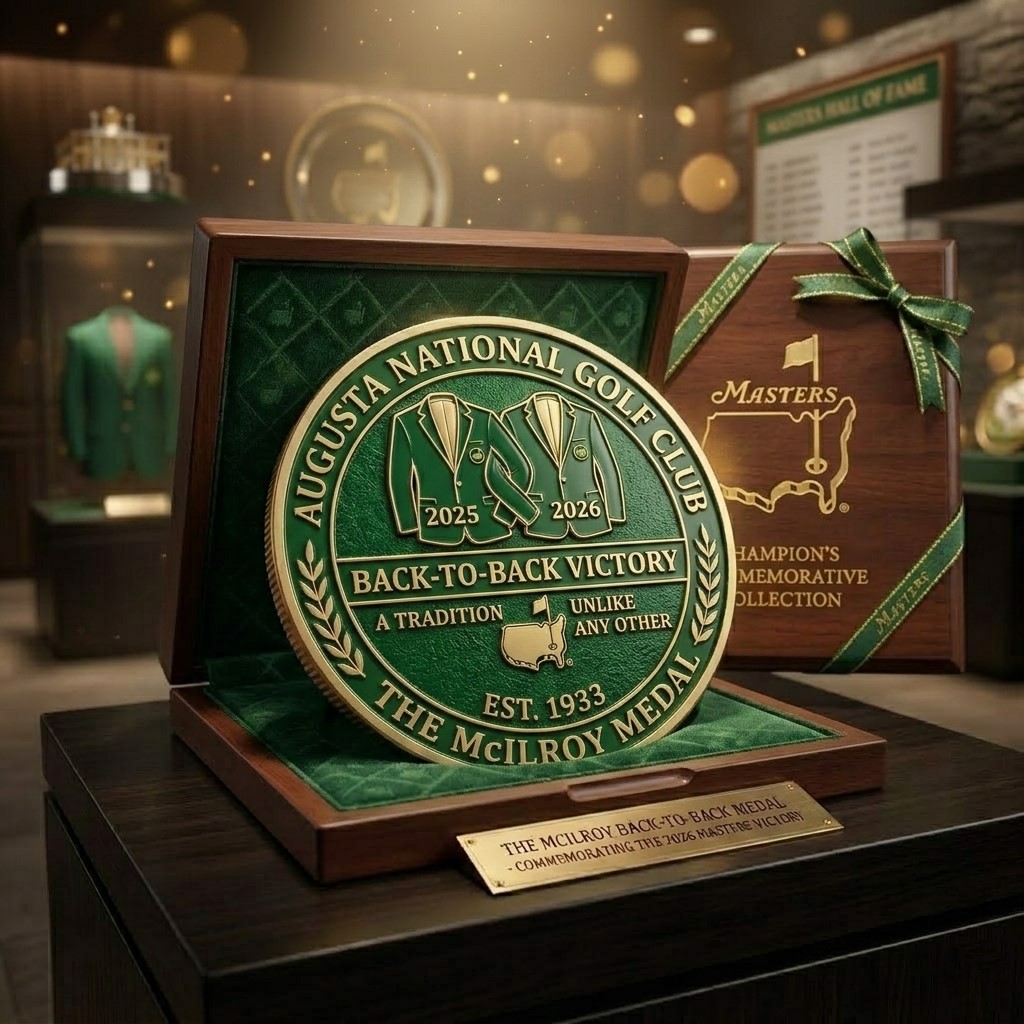 Rory McIlroy 2026 Back-to-Back Masters Champion Commemorative Coin - Detail View