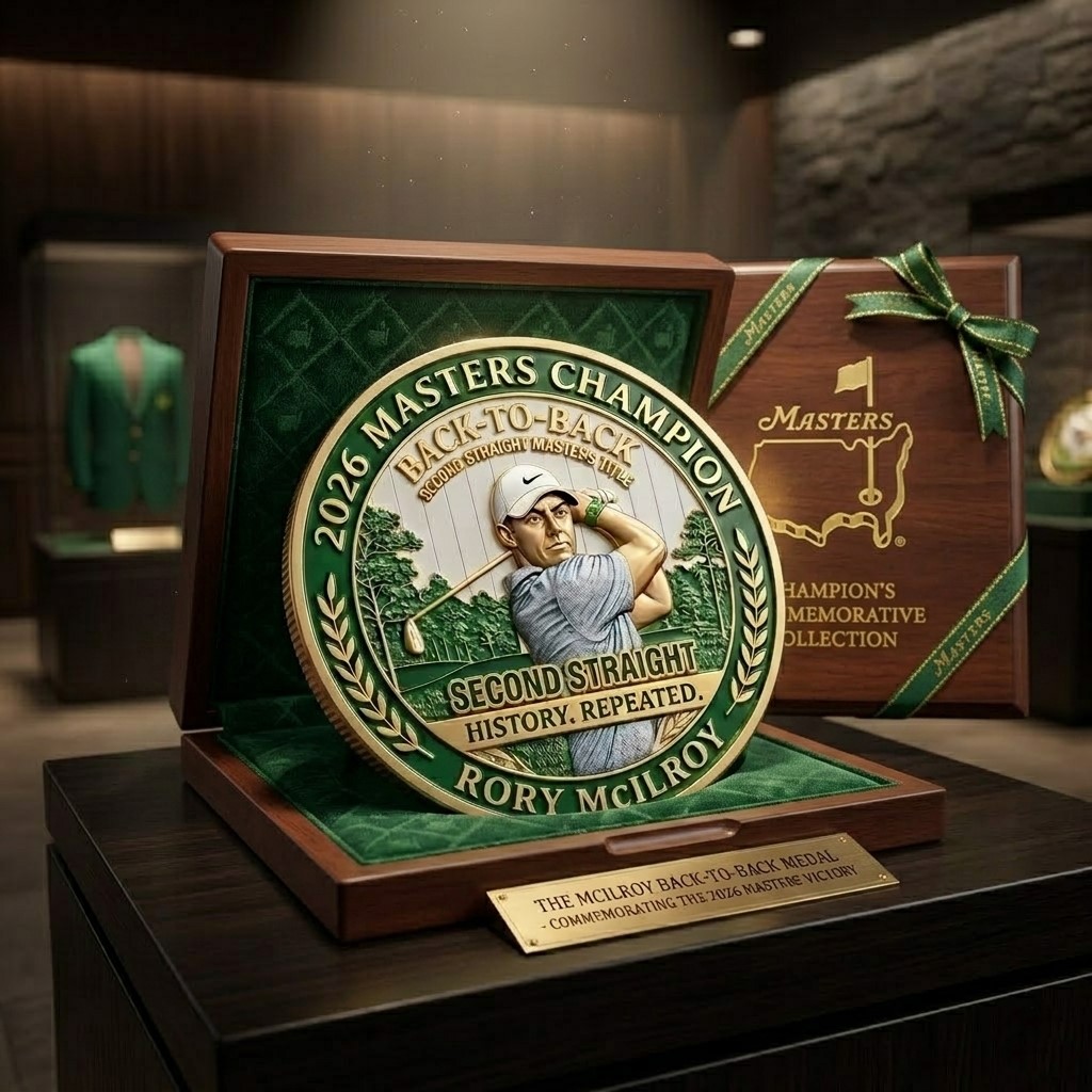 Rory McIlroy 2026 Back-to-Back Masters Champion Commemorative Coin - Front View