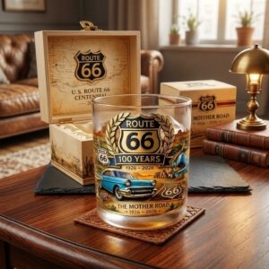 Route 66 Centennial 100 Years The Mother Road 1926-2026 Whiskey Glass