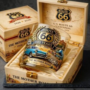 Route 66 Centennial 100 Years The Mother Road 1926-2026 Whiskey Glass