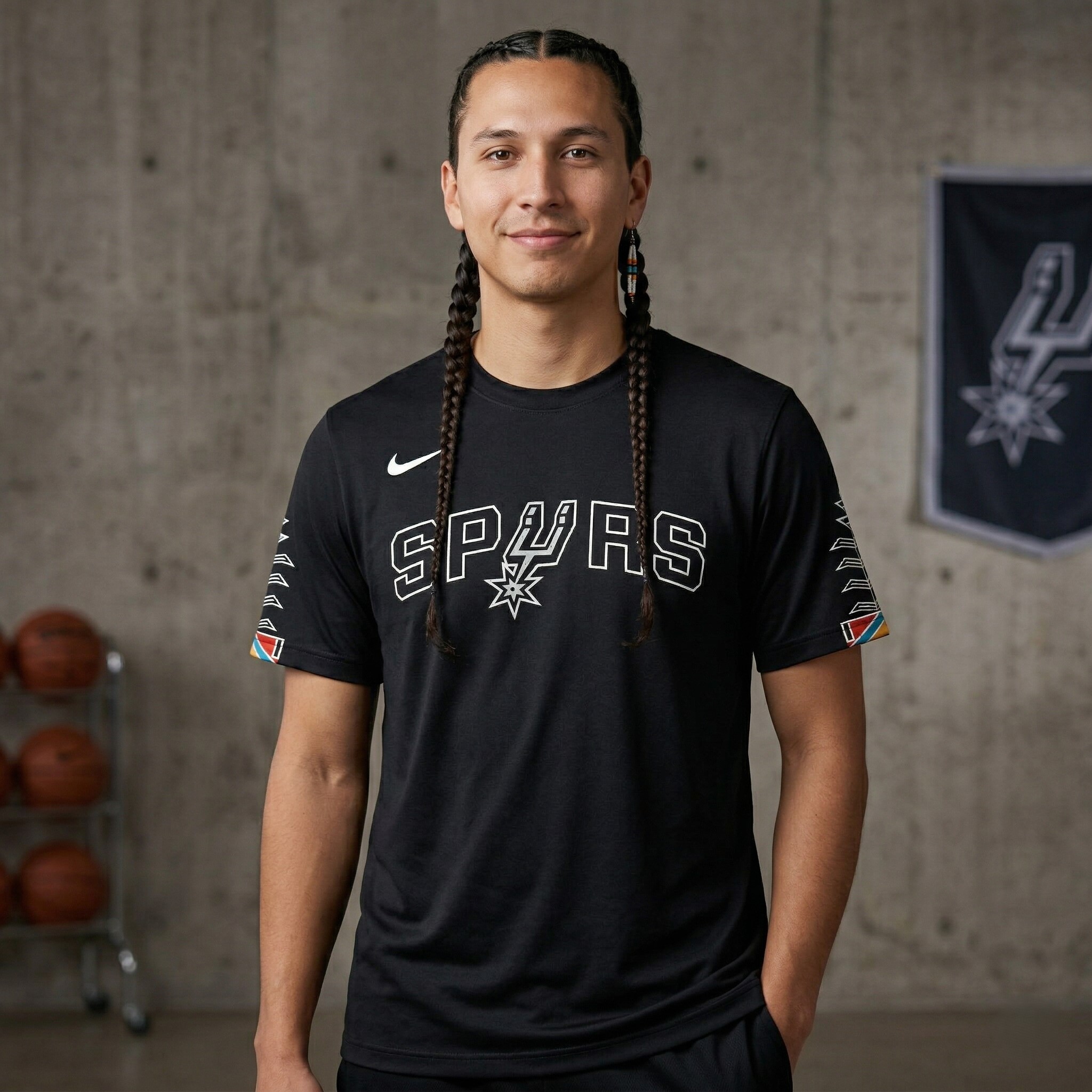 San Antonio Spurs Native American Heritage Night Sacred Like Me T-Shirt - Detail View
