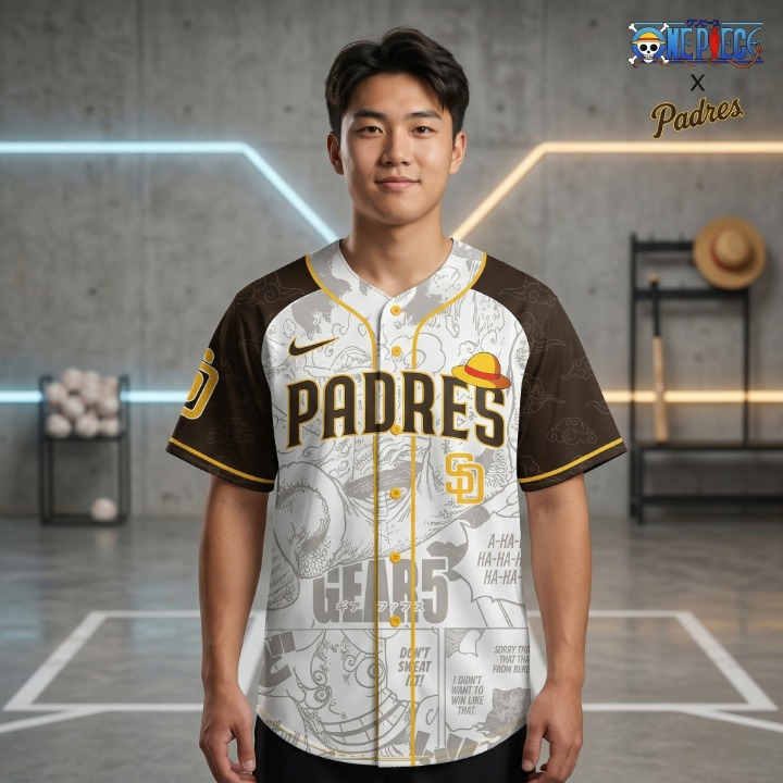 San Diego Padres One Piece Baseball Jersey - Detail View