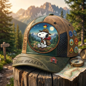 Snoopy Beagle Scout Hike & Smile Trail Blazer Cap