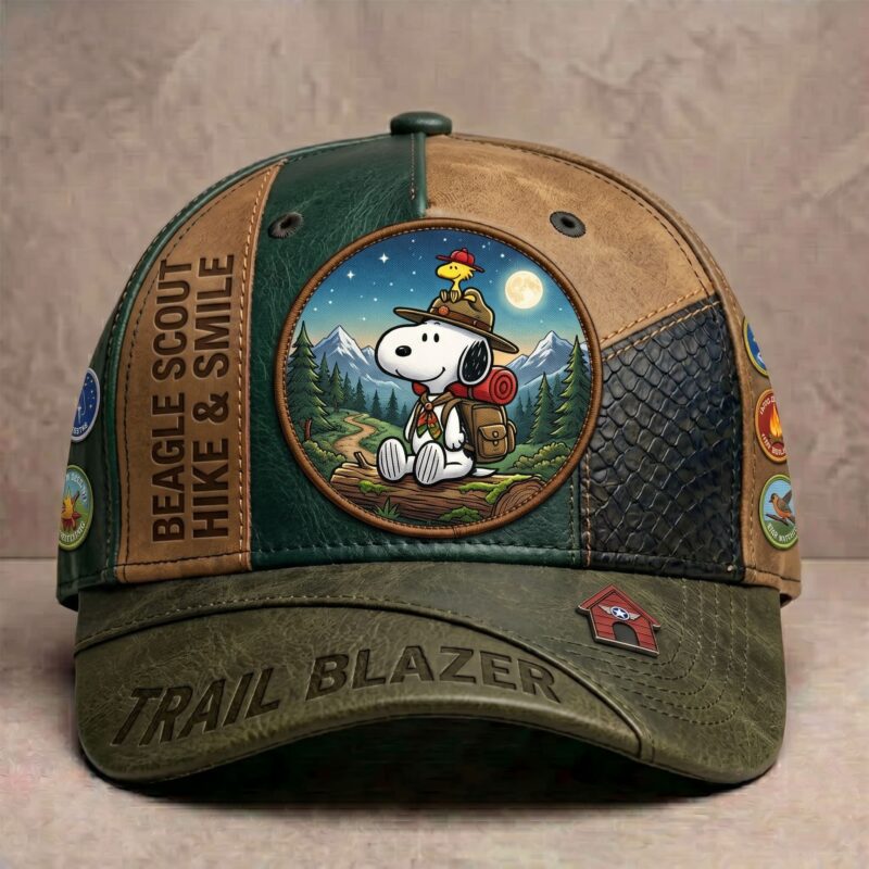 Snoopy Beagle Scout Hike & Smile Trail Blazer Cap - Front View