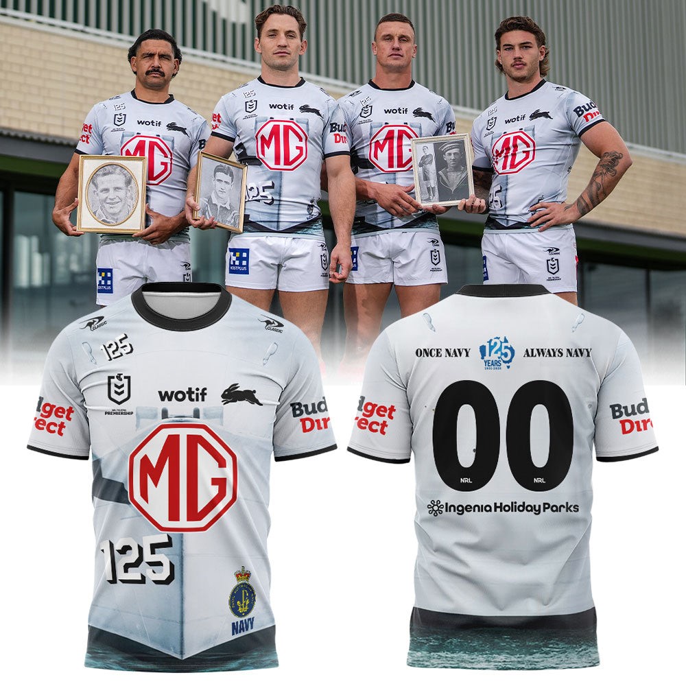 South Sydney Rabbitohs 125 Years Once Navy Always Navy T-Shirt - Front View