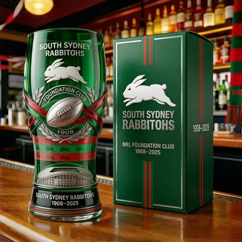 South Sydney Rabbitohs 1908-2025 Glass - Detail View