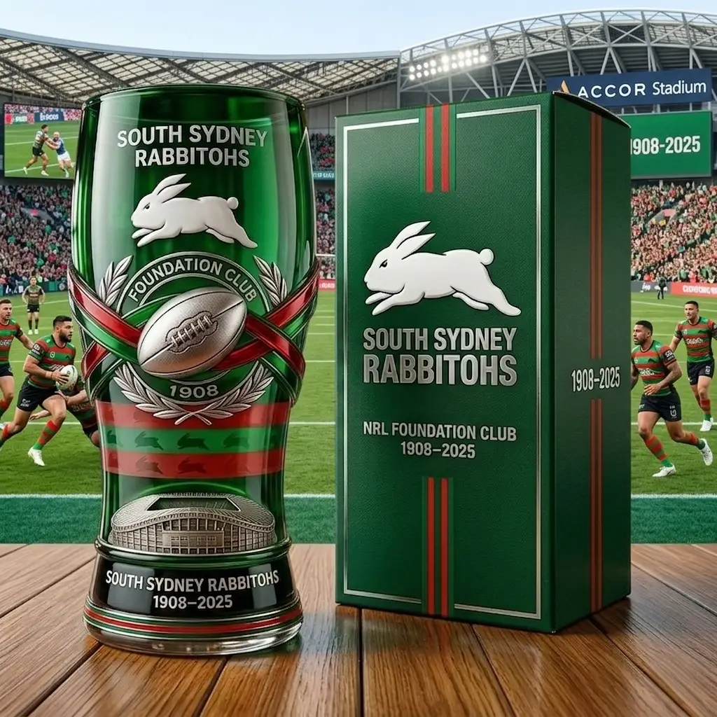South Sydney Rabbitohs 1908-2025 Glass - Front View