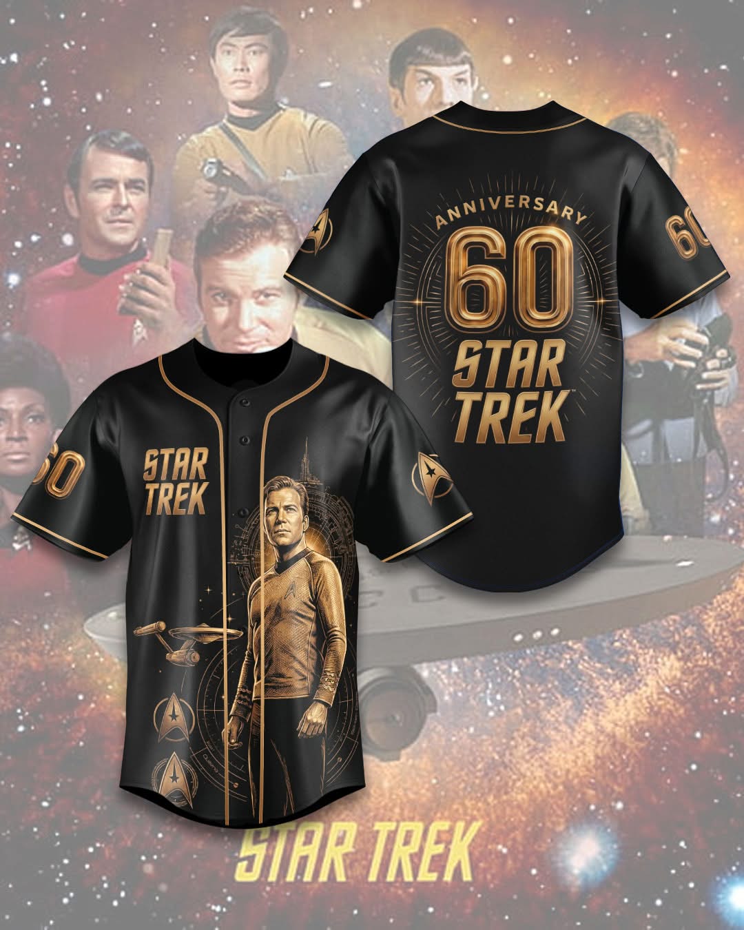 Star Trek 60th Anniversary Baseball Jersey - Front View