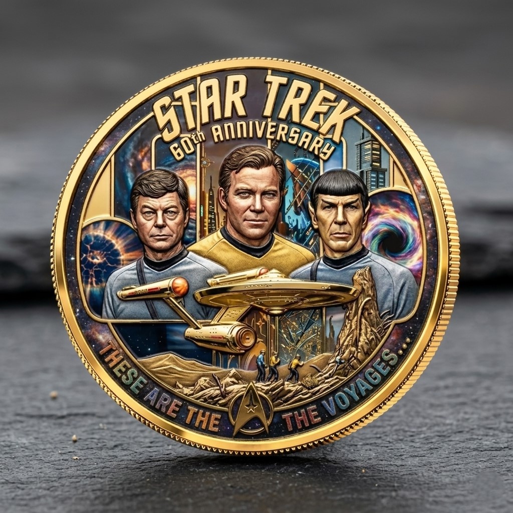 Star Trek 60th Anniversary Commemorative Coin - Front View
