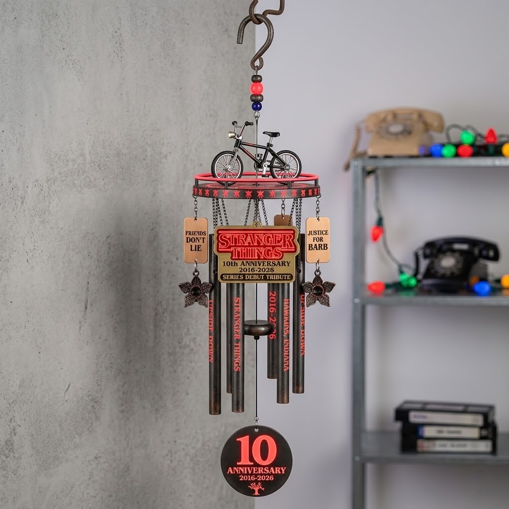 Stranger Things 10th Anniversary 3D Wind Chime - Front View