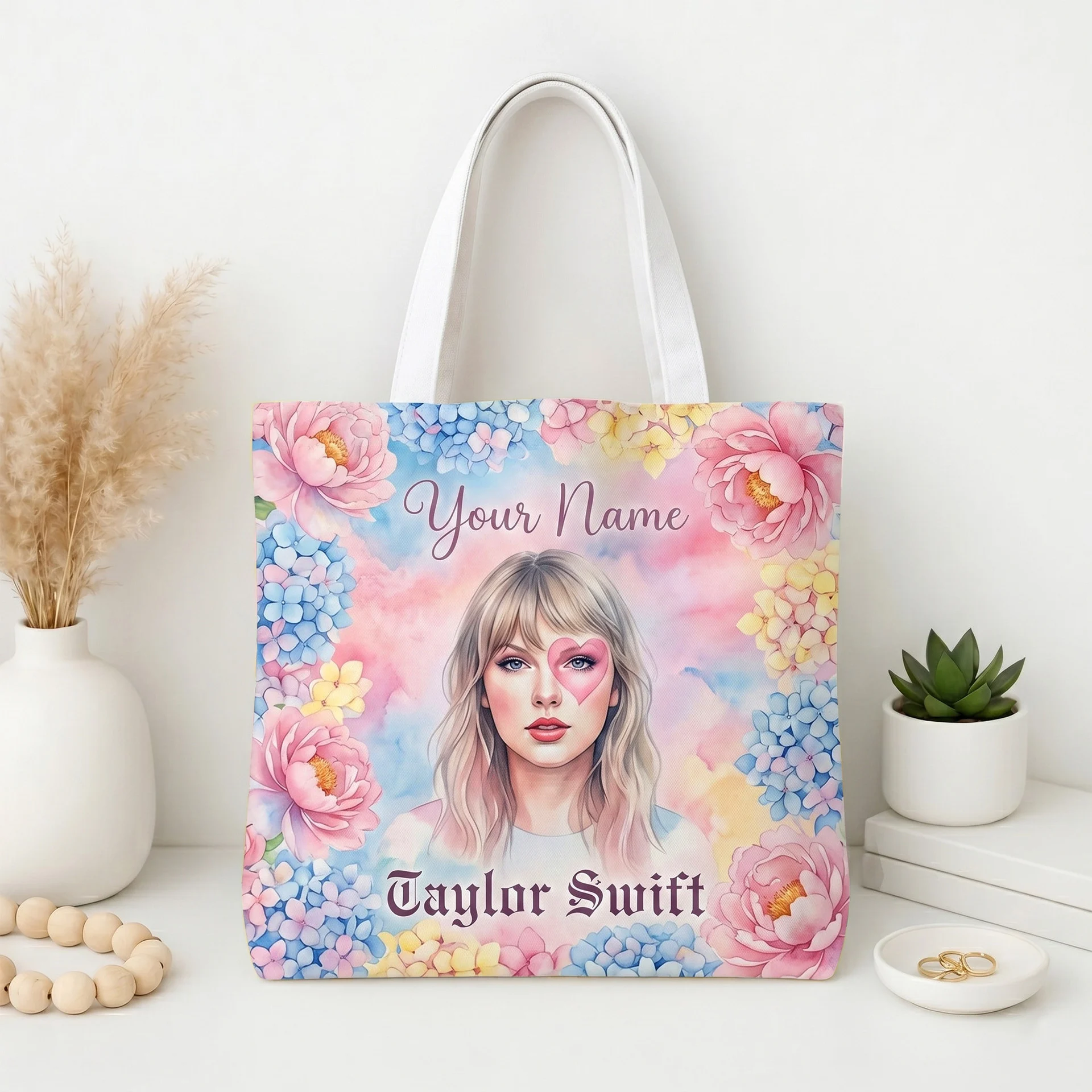 Taylor Swift 20th Anniversary Debut Personalized Tote Bag - Front View