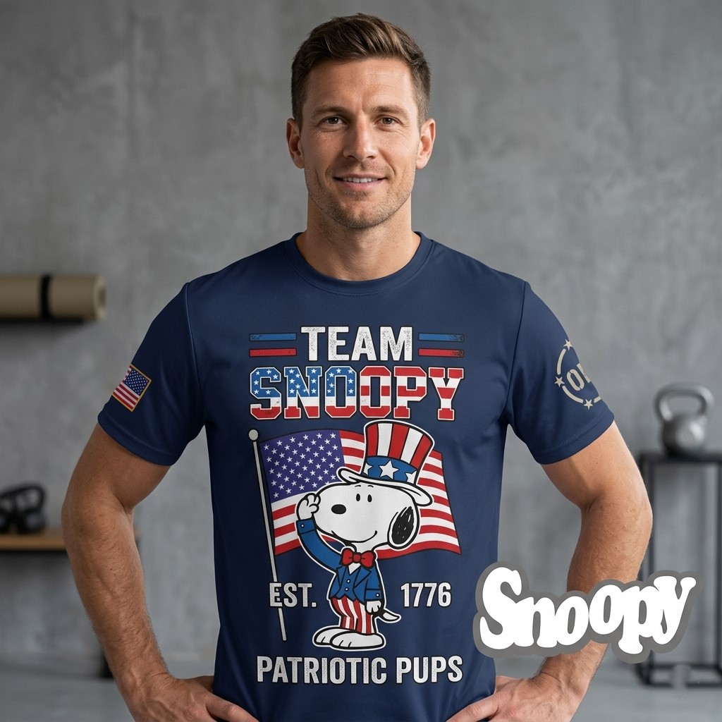 Team Snoopy 250th Anniversary 1776-2026 T-Shirt - Detail View