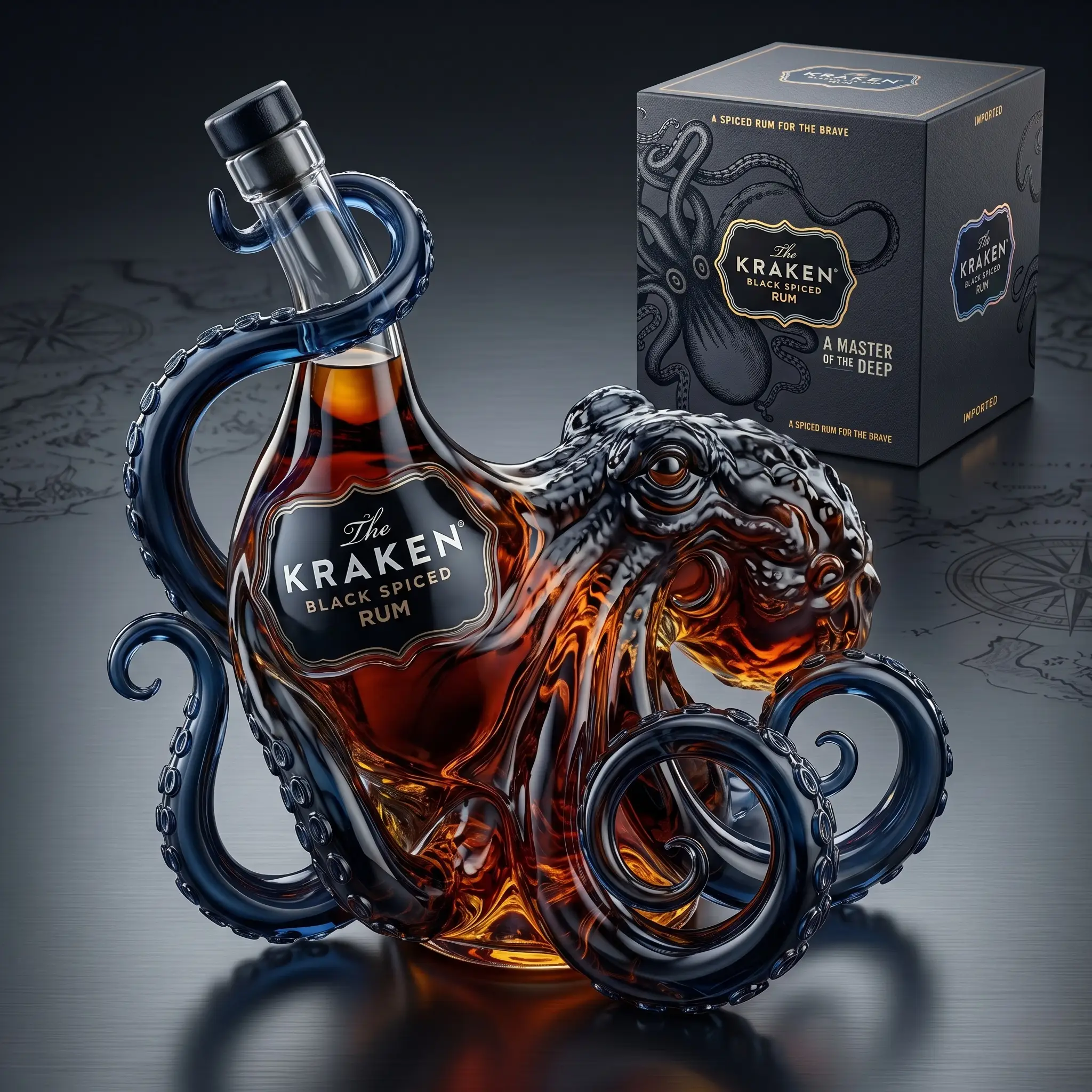 The Kraken 2026 Glass Decanter - Front View